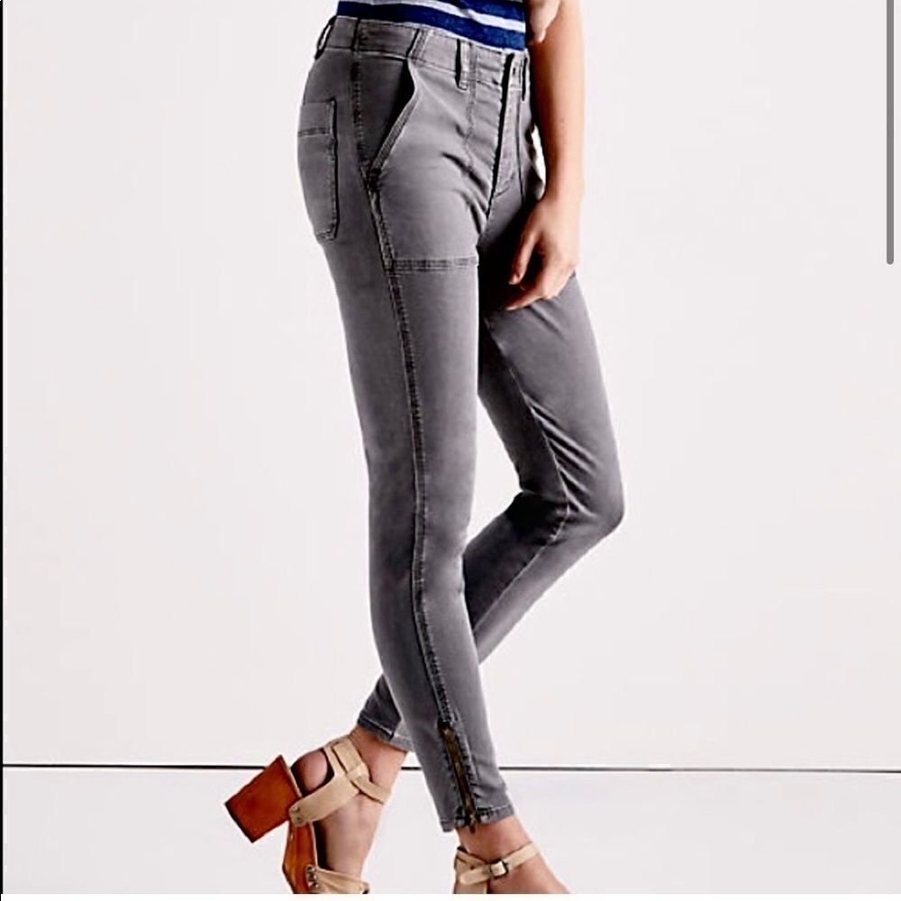 Lucky Brand Grey Utility Zip Ankle Low Rise Skinny Pants
